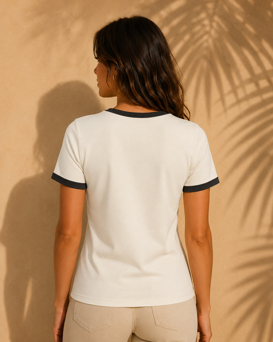 T-Shirt Femme Bord Contrasté | 180g