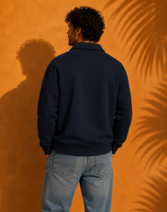 Sweat zip Col Polo Unisexe | 300g