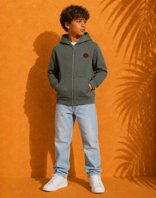 Sweat Zippé à Capuche Enfant Unisexe | 350g