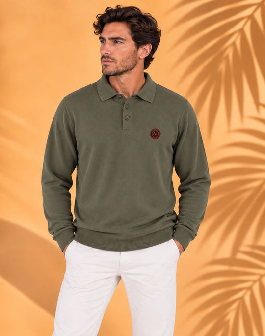 Polo En Maille Homme manches longues | 220g