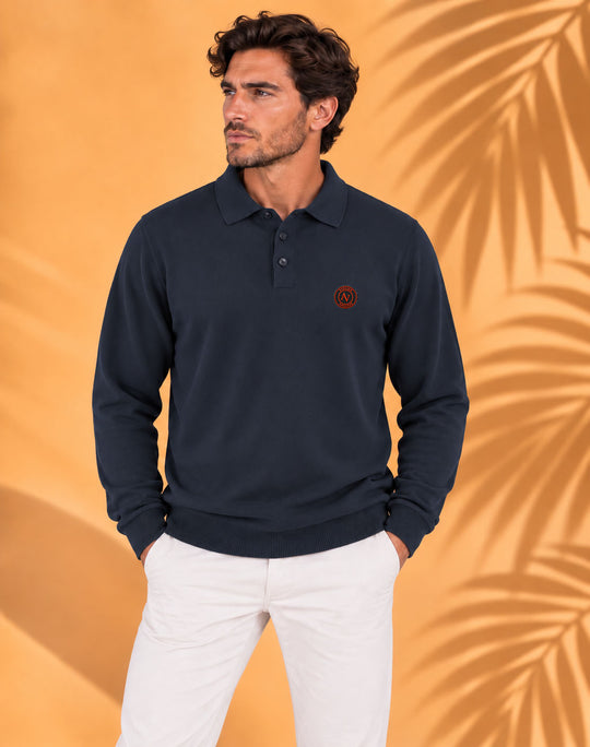 Polo En Maille Homme manches longues | 220g