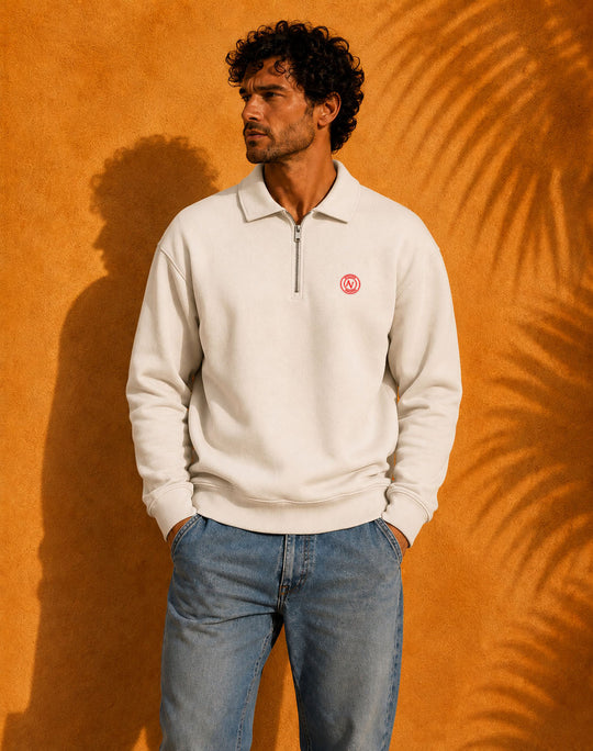 Sweat zip Col Polo Unisexe | 300g